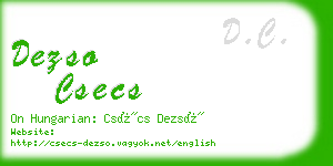 dezso csecs business card